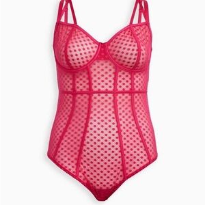 Women's Pink Sheer Bodysuit